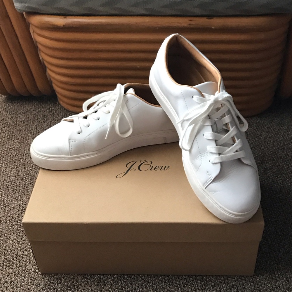 J. Crew Court White Sneakers 10.5